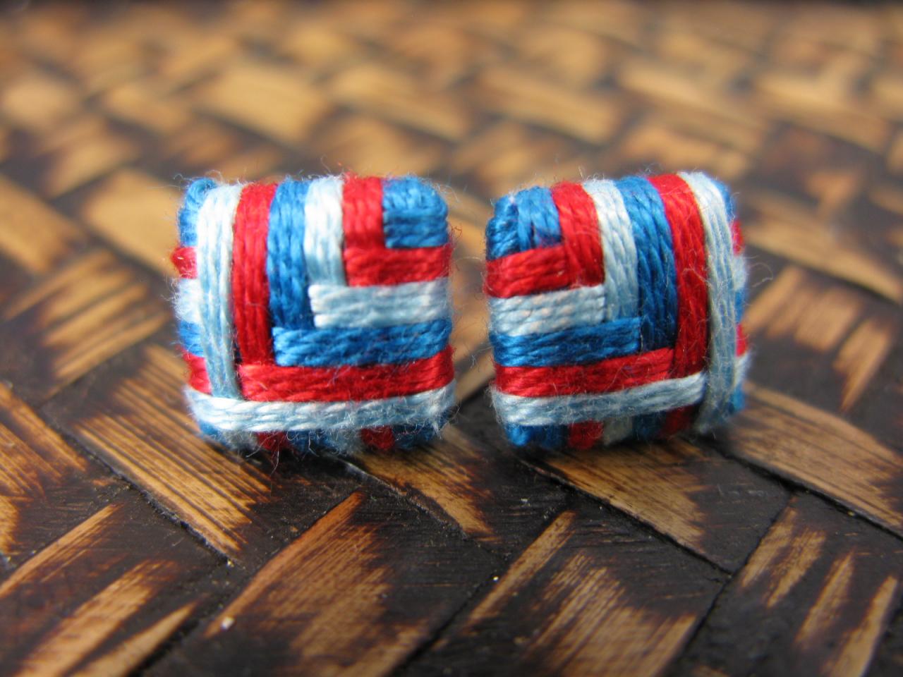 Handmade Linen Stud Earrings