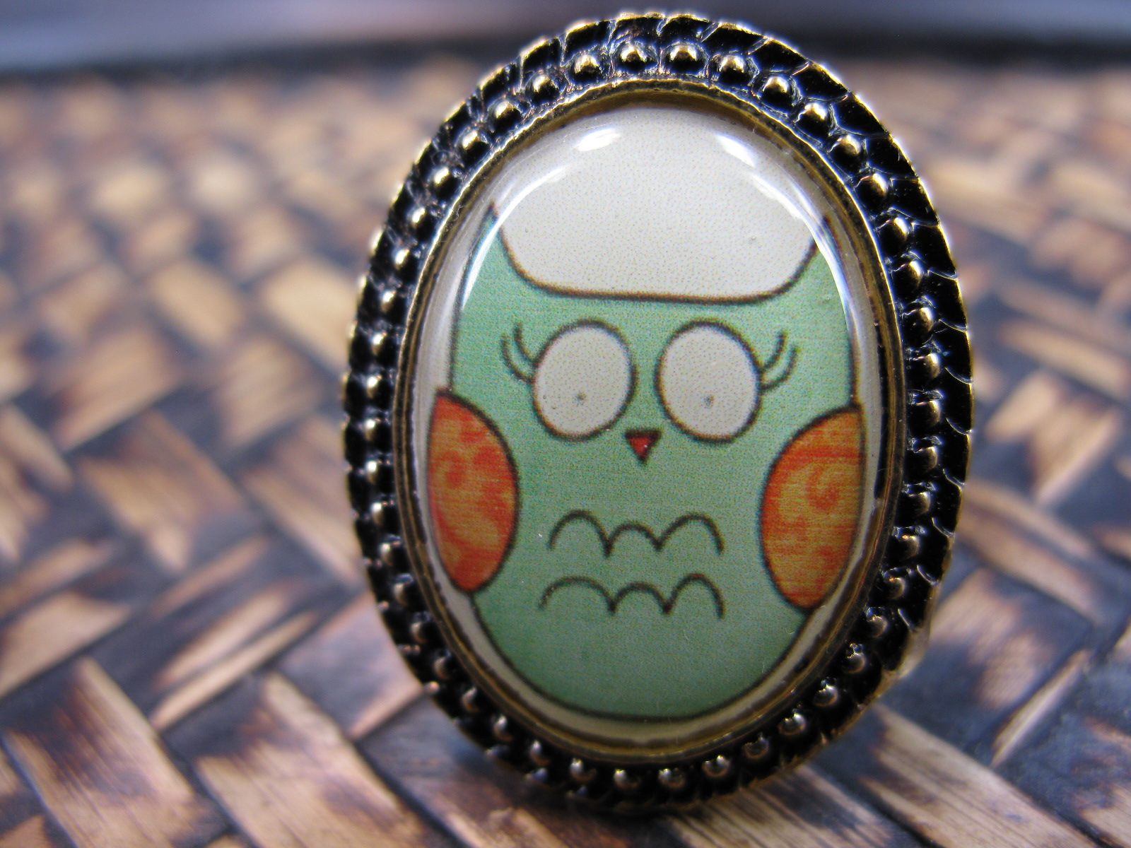 Cute Owl Oval Shaped Ring on Luulla